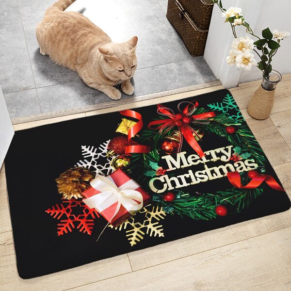 

1pc Christmas Print Floor Mat, Multicolor