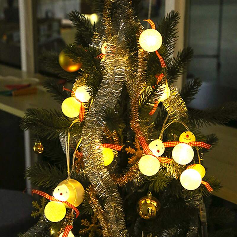 

10pcs Snowman Shaped String Light, Multicolor