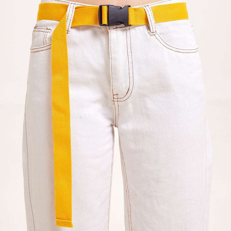 

Solid Side Release Buckle Belt, Yellow