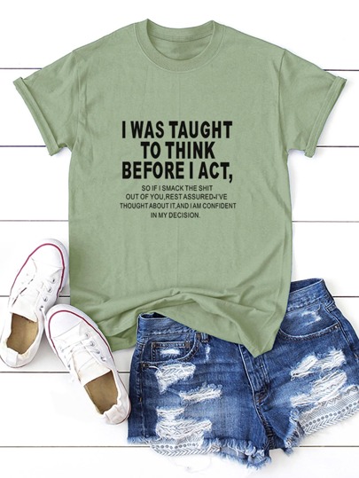 Slogan Graphic Short Sleeve Tee