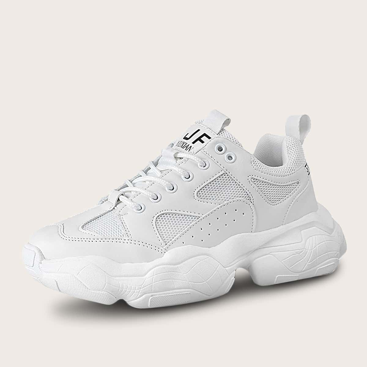 

Guys Lace-up Front Chunky Sneakers, White