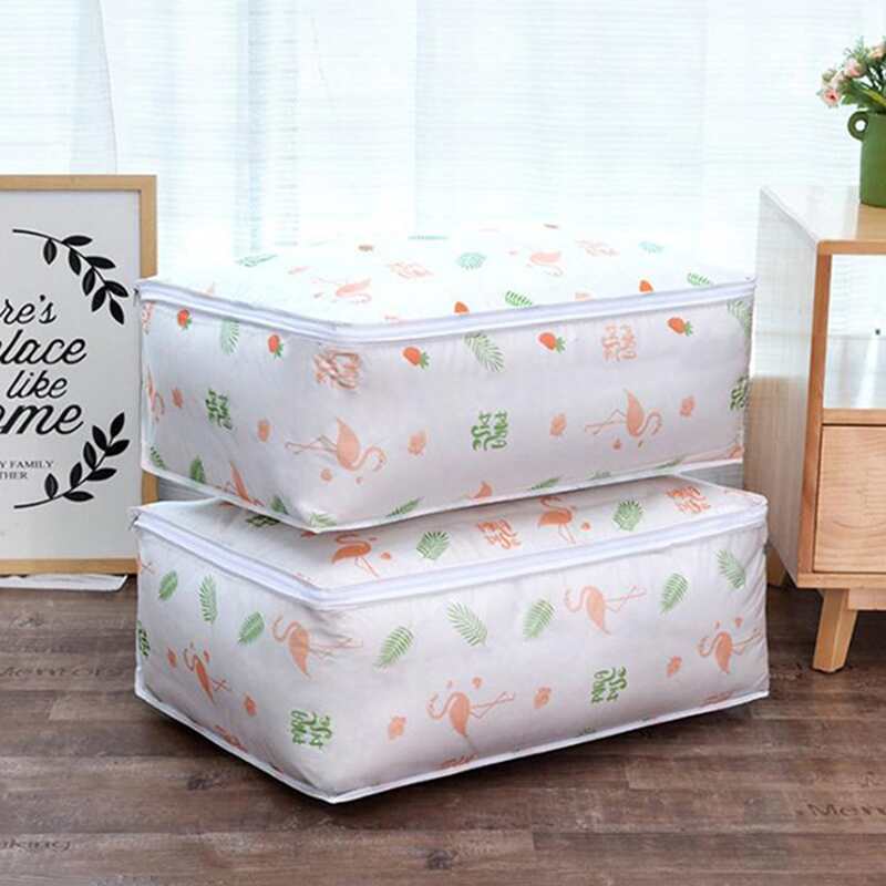 

1pc Flamingo Print Large Quilt Storage Bag, Multicolor