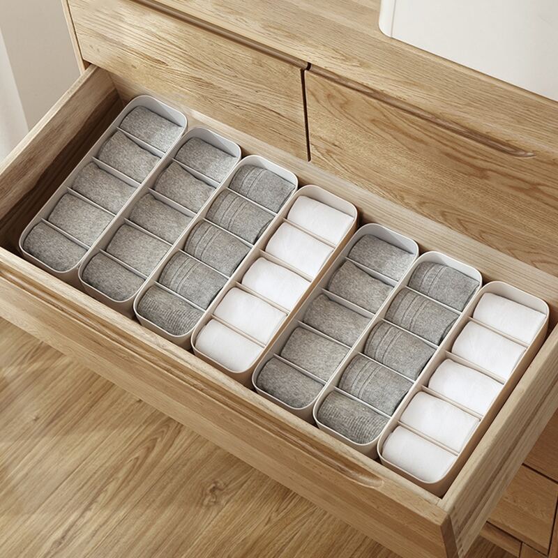 

1pc Random 5 Grid Sock Storage Box