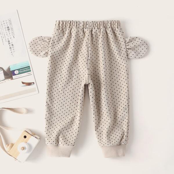 

Baby Girl Allover Polka Dot Sweatpants, Apricot