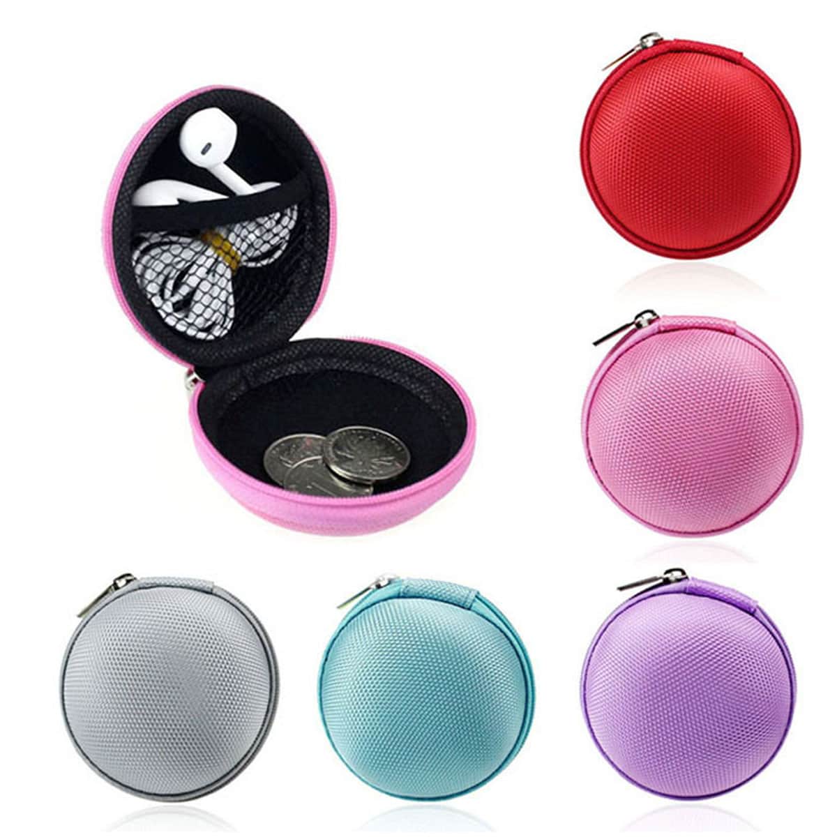 

1pc Mini Round Earphone Storage Case