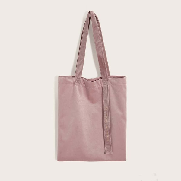 

Embroidered Letter Book Bag, Pink