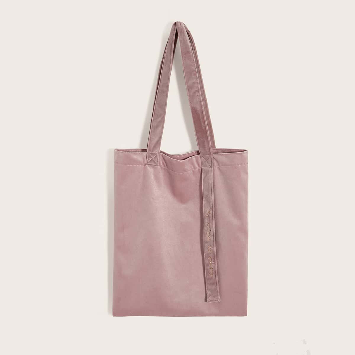 

Embroidered Letter Book Bag, Pink