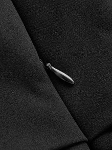 SHEIN Privé Vestido peplum de cuello asimétrico - grande - Negro - Ver 4