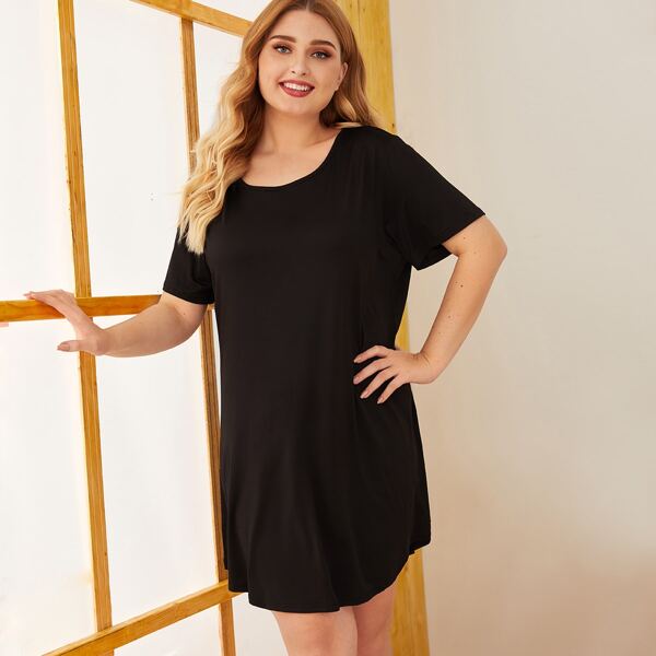 

Plus Ladder Cut Out Night Dress, Black