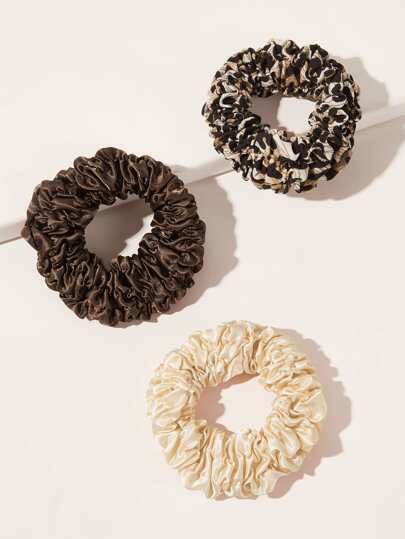 3pcs Leopard Pattern Scrunchie