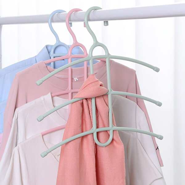 

Трехслойная нескользящая пластиковая вешалка 1шт, Многоцветный