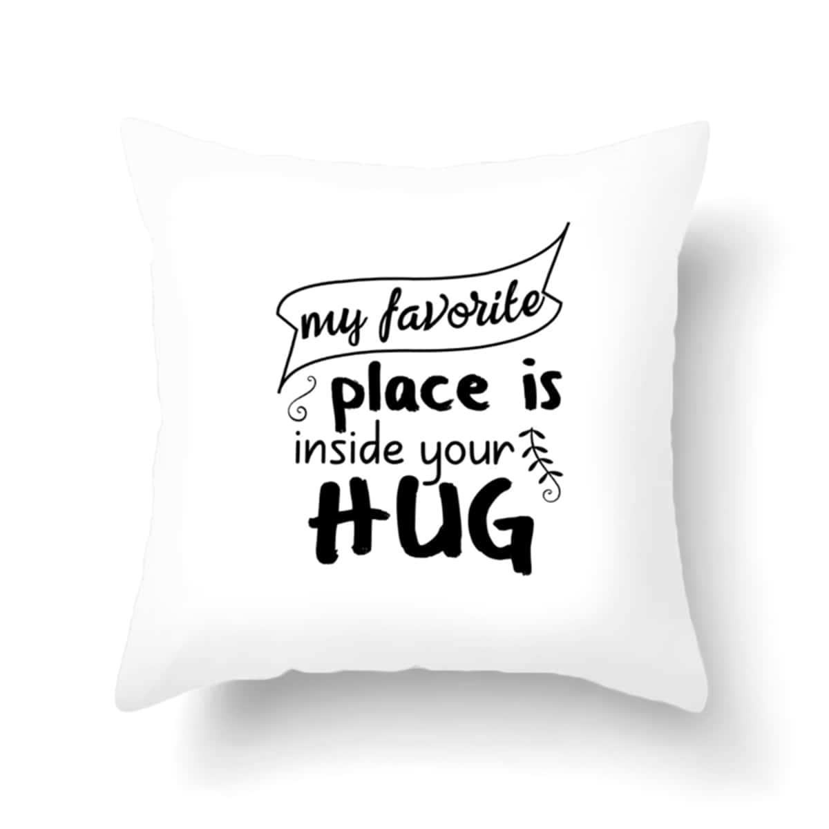 

1pc Slogan Print Cushion Cover Without Filler, Black and white