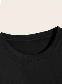Manfinity Men Letter Graphic Tee - Black - View 4