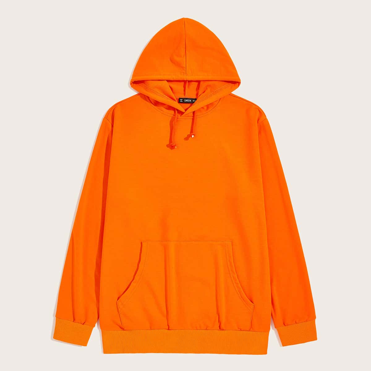 

Guys Neon Orange Pocket Front Hoodie, Orange bright