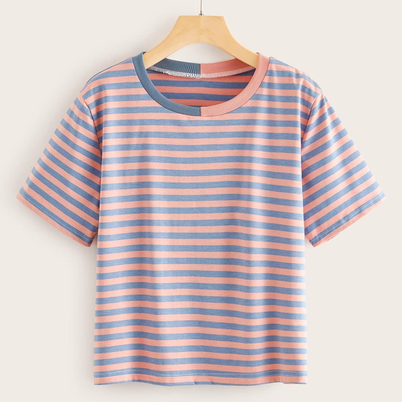

Striped Short Sleeve Tee, Multicolor
