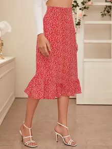 Ditsy Floral Zip Back Skirt