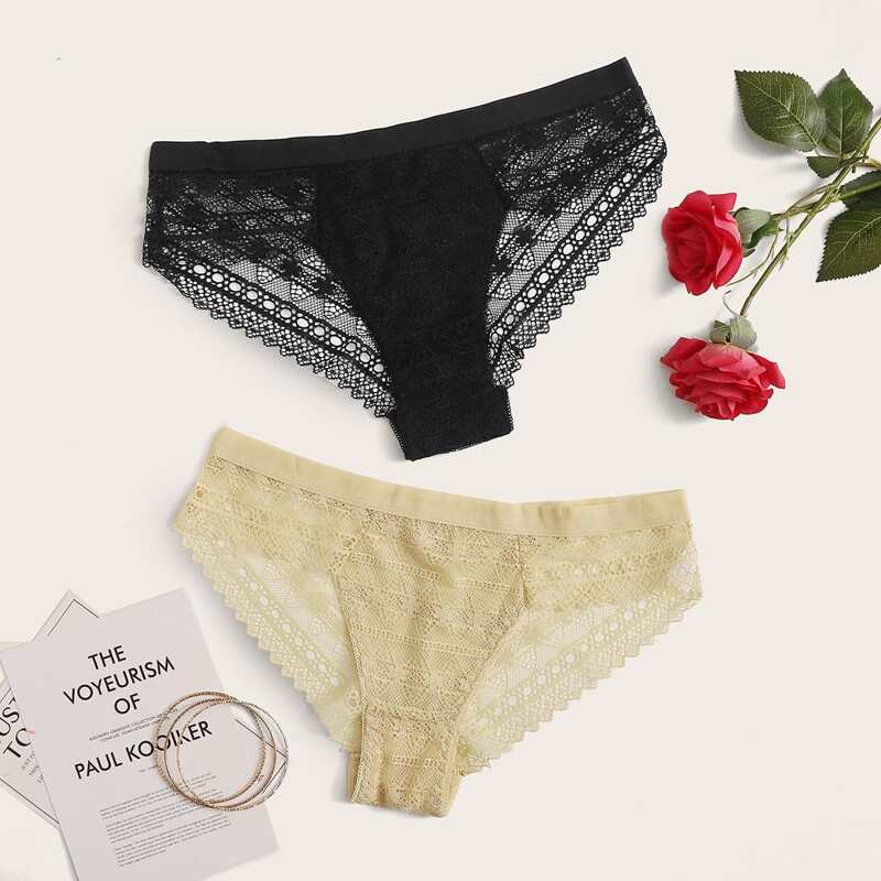 

2pack Floral Lace Panty Set, Multicolor