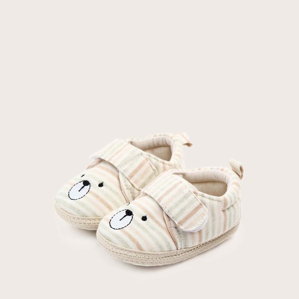 

Baby Girl Striped Bear Design Flats, Multicolor
