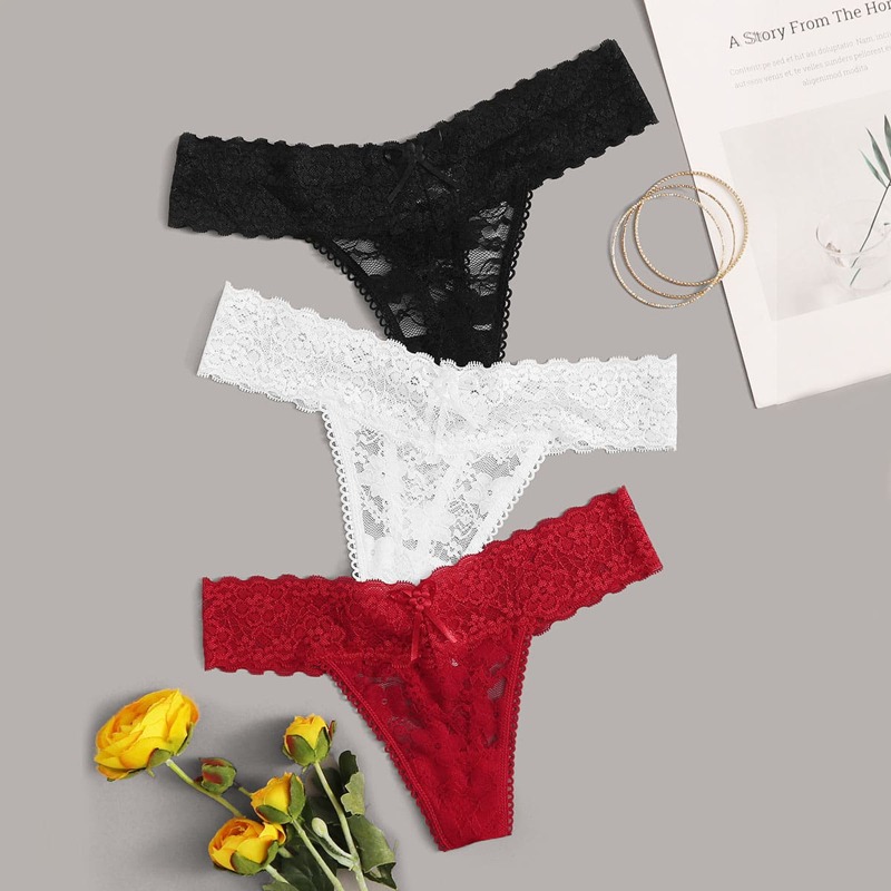 

3pack Floral Lace Panty Set, Multicolor