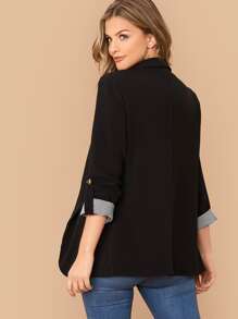 SHEIN LUNE Notch Collar Roll Tab Sleeve Blazer In Fall/Winter