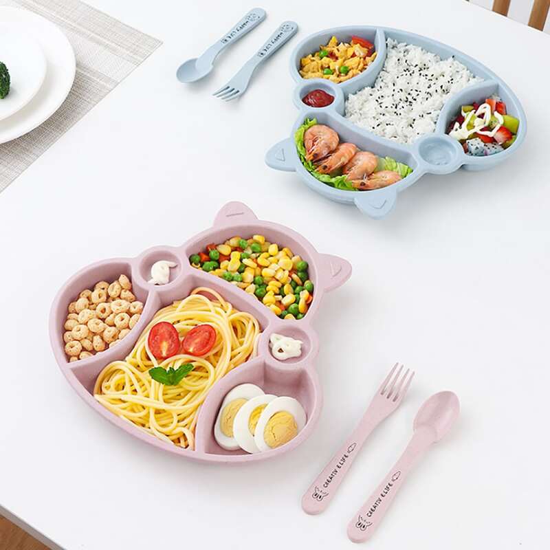 

3pcs Cat Design Children Tableware Set