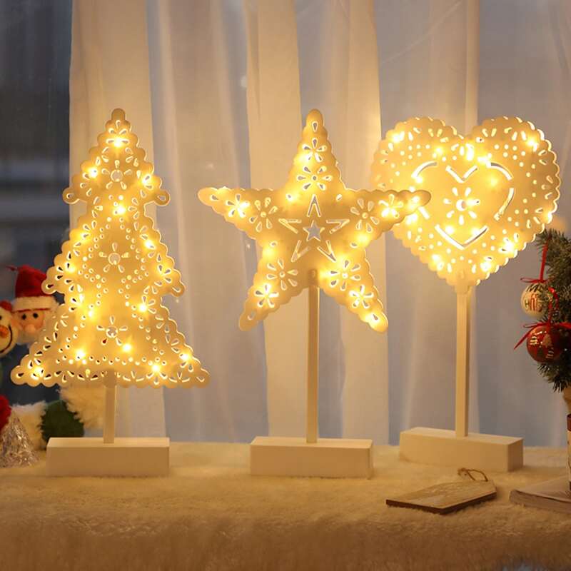 

1pc Christmas Tree & Star Shaped Night Light, Yellow