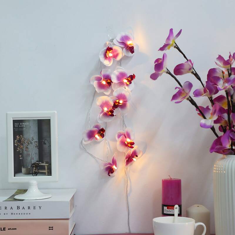 

10pcs Phalaenopsis Decor Bulb String Light, Multicolor