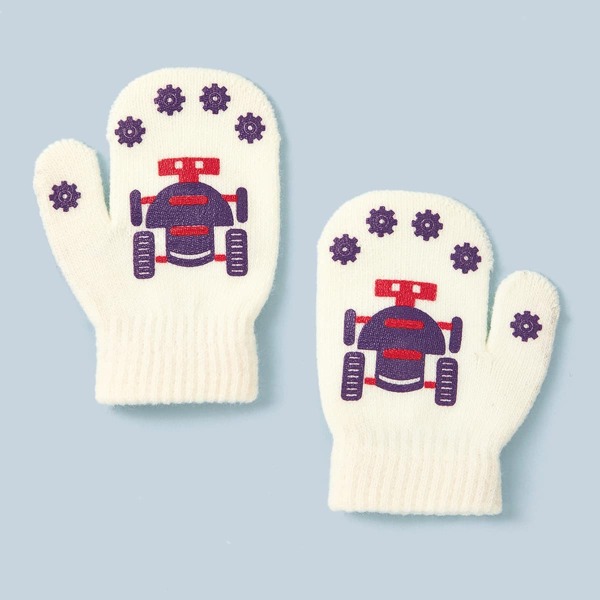 

1pair Baby Cartoon Graphic Gloves, Multicolor