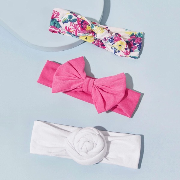 

3pcs Toddler Girls Knot Decor Headband, Multicolor