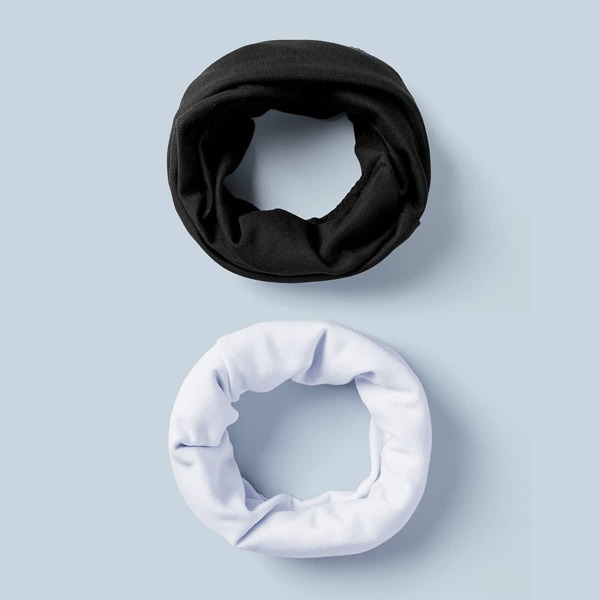 

2pcs Baby Solid Ring Scarves, Multicolor