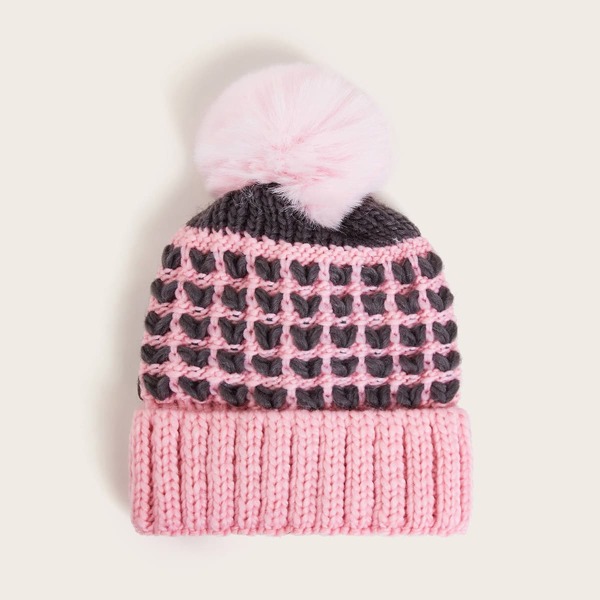 

Toddler Girls Pom Pom Decor Beanie, Multicolor