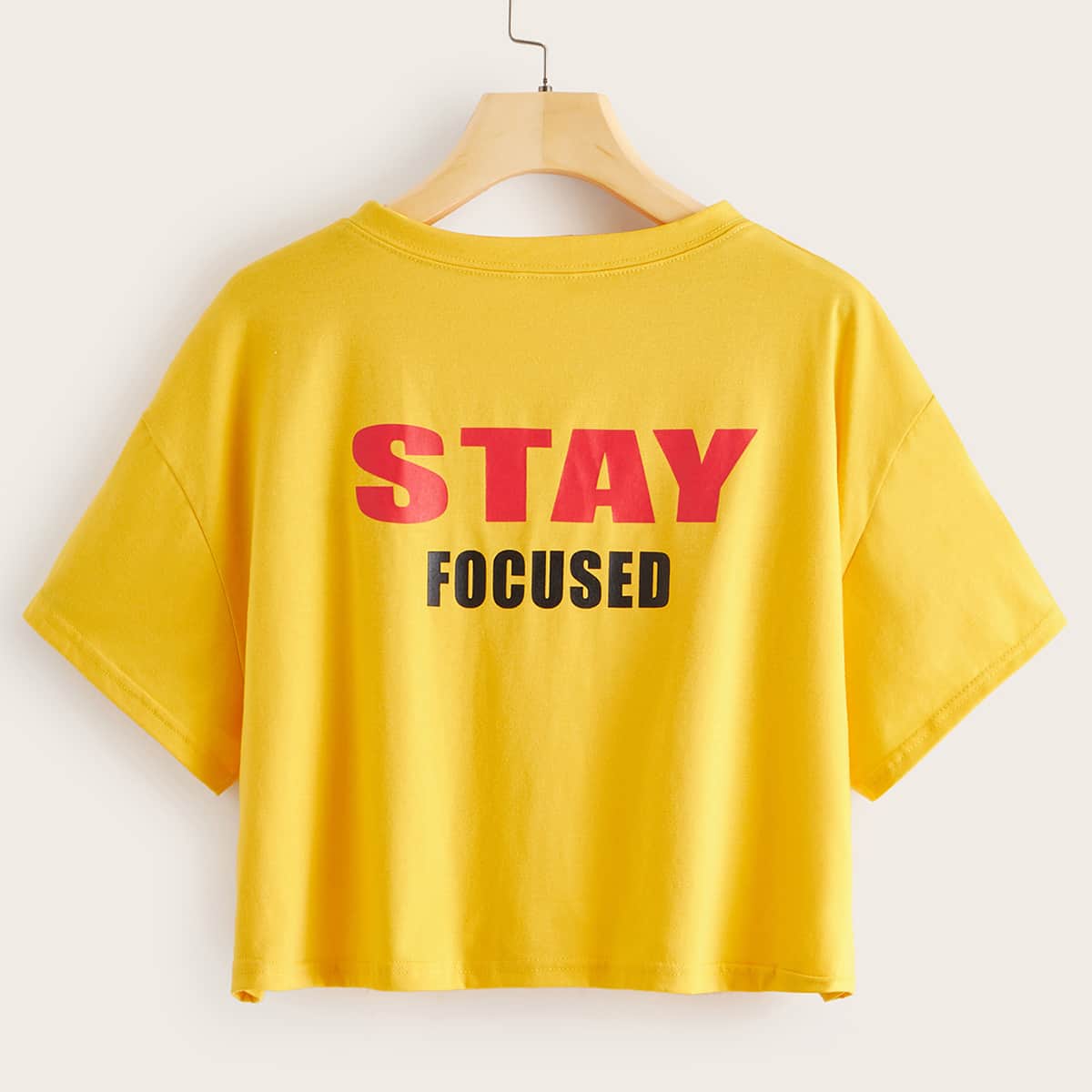 

Letter Graphic Crop Tee, Yellow