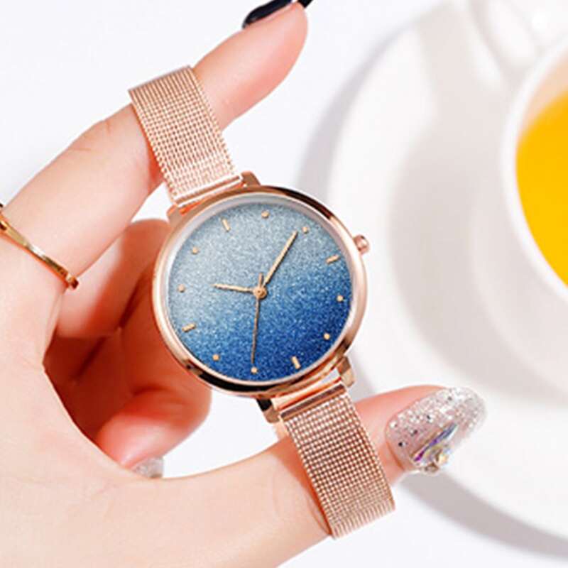 

Slim Mesh Strap Gradient Dial Watch
