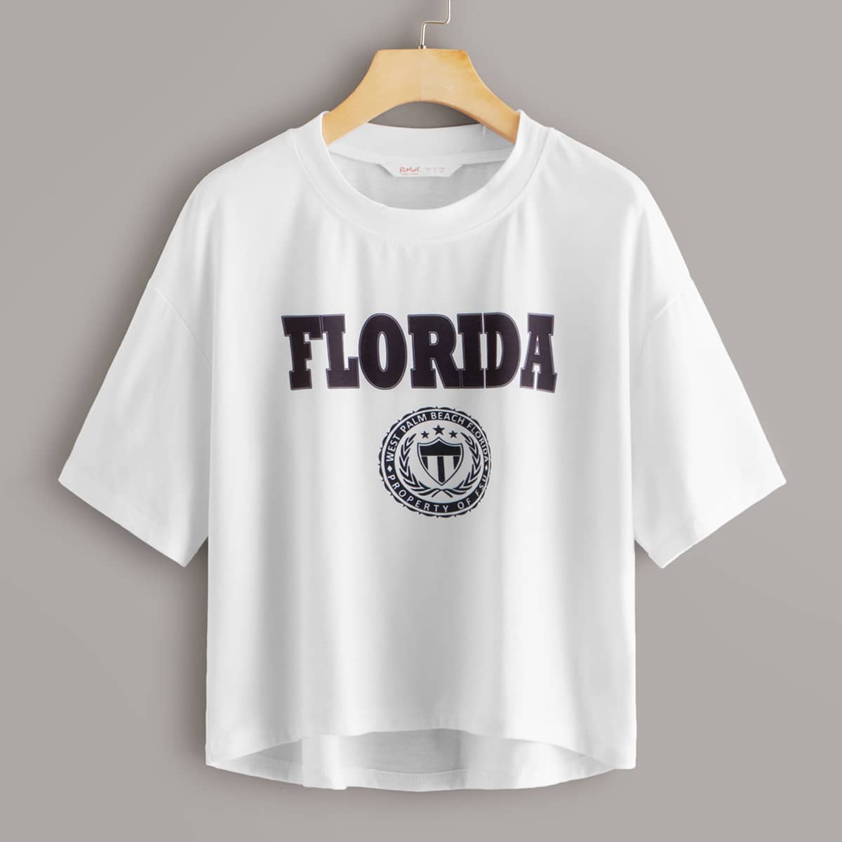 

Letter Graphic Dip Hem Tee, White