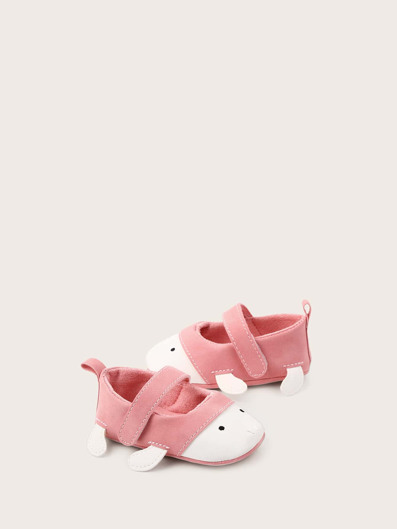 baby girl two tone velcro strap flats