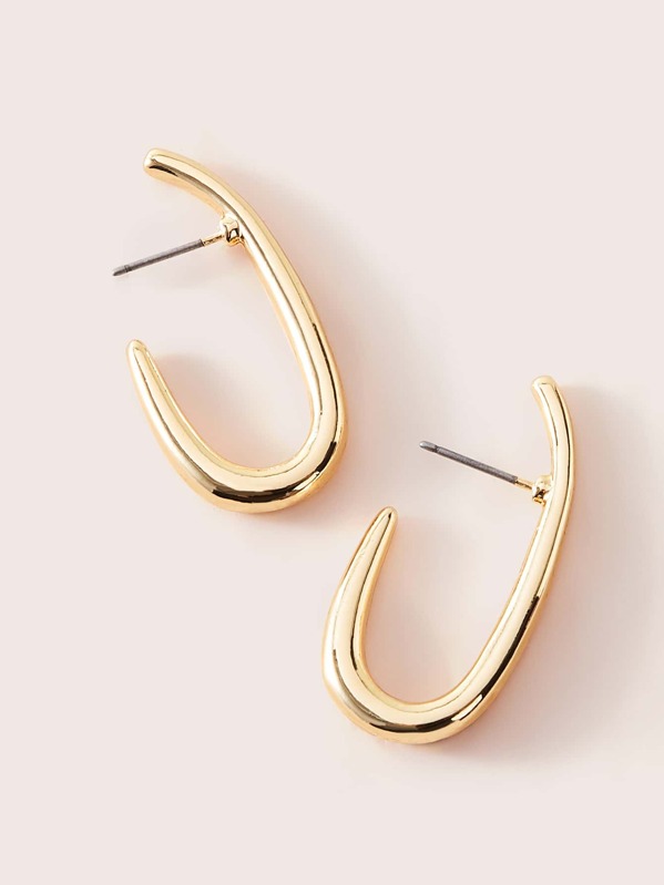 

1pair Line Design Earrings, Gold