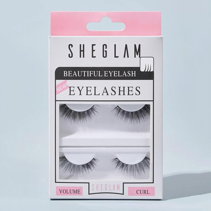 

2pairs Natural 3D Thick False Eyelashes, Black