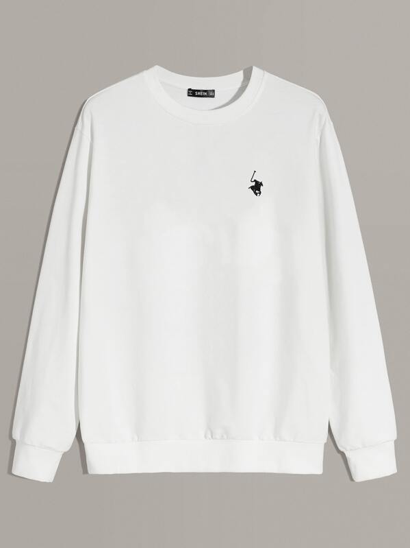 

Men Embroidered Detail Pullover, White