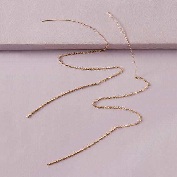 

1pair Simple Threader Earrings, Gold