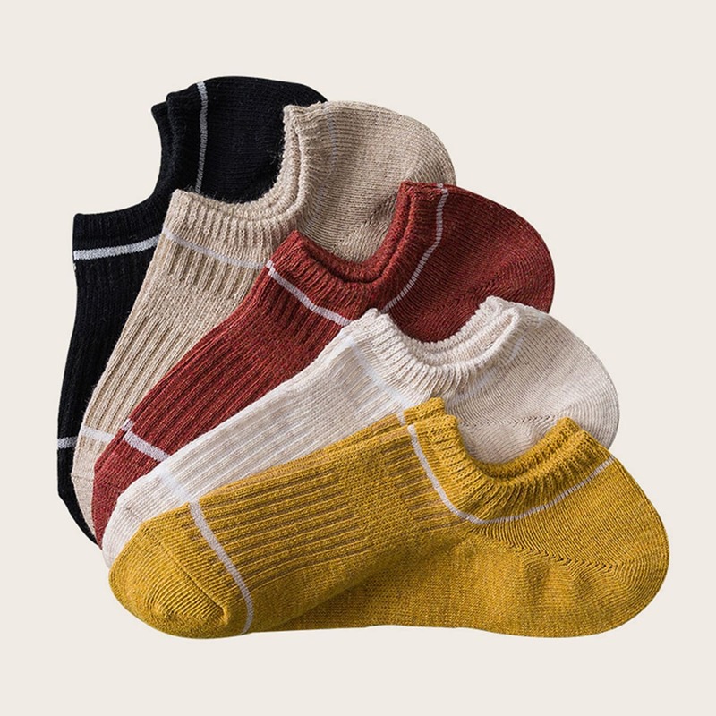 

5pairs Colorblock Knitted Socks, Multicolor