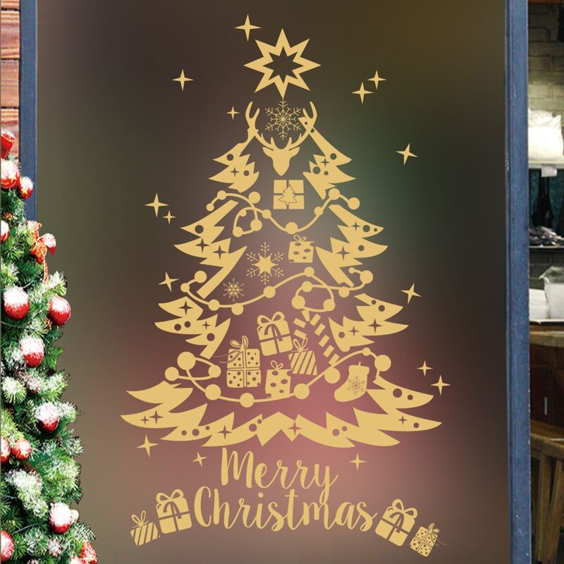 Christmas Tree Print Wall Sticker