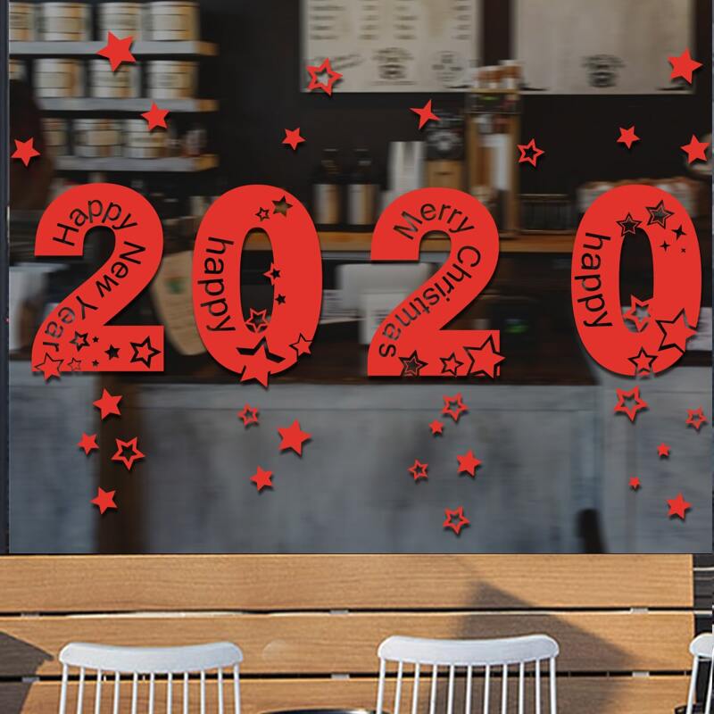 

Christmas Number & Star Print Wall Sticker