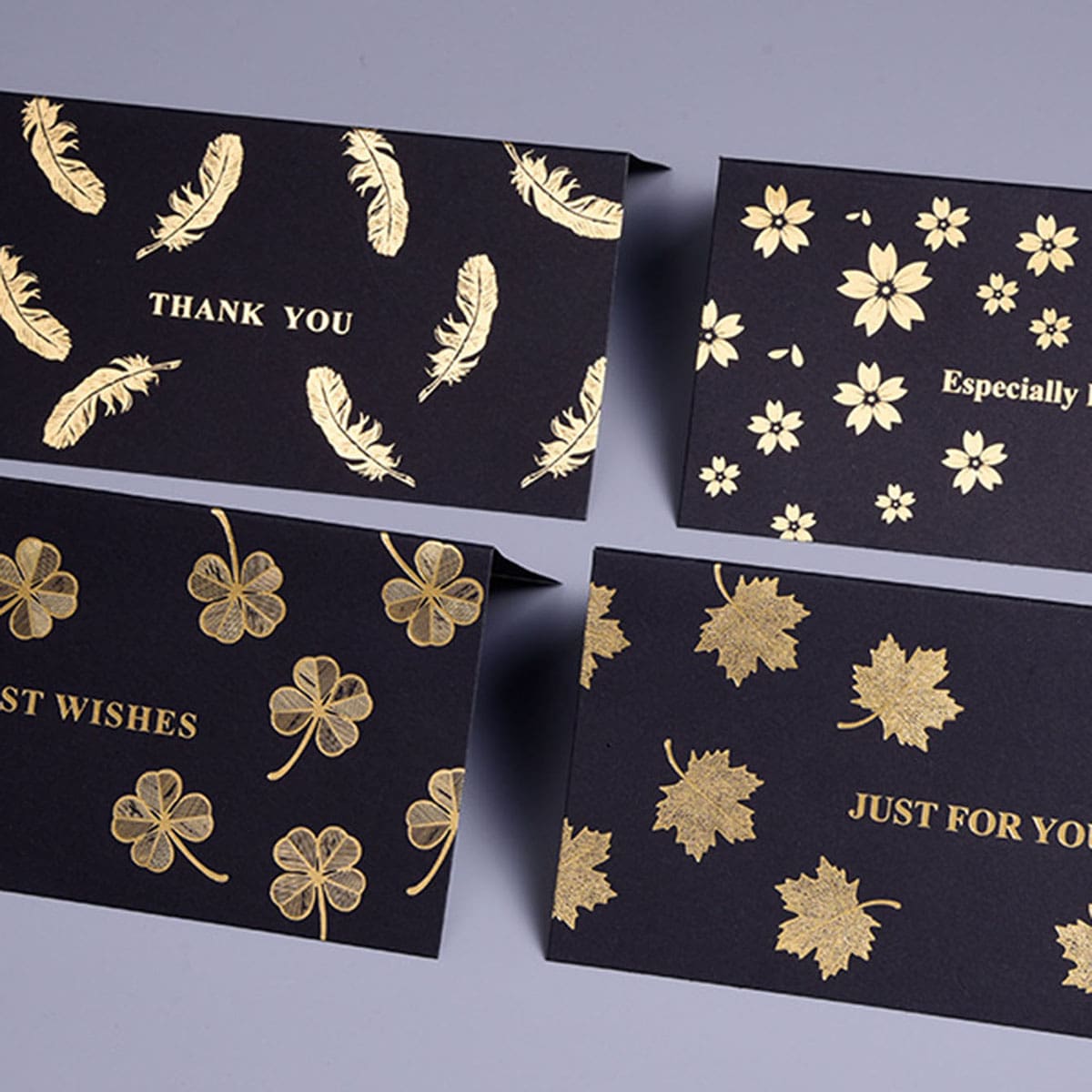 

1pc Leaf Hot Stamping Pattern Greeting Card