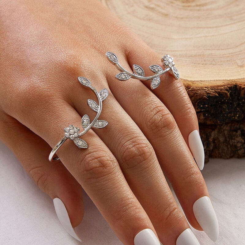 

1pc Branch Design Finger Ring, Silver