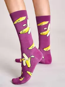 1雙香蕉圖案襪子 - 彩色 - 查看 1