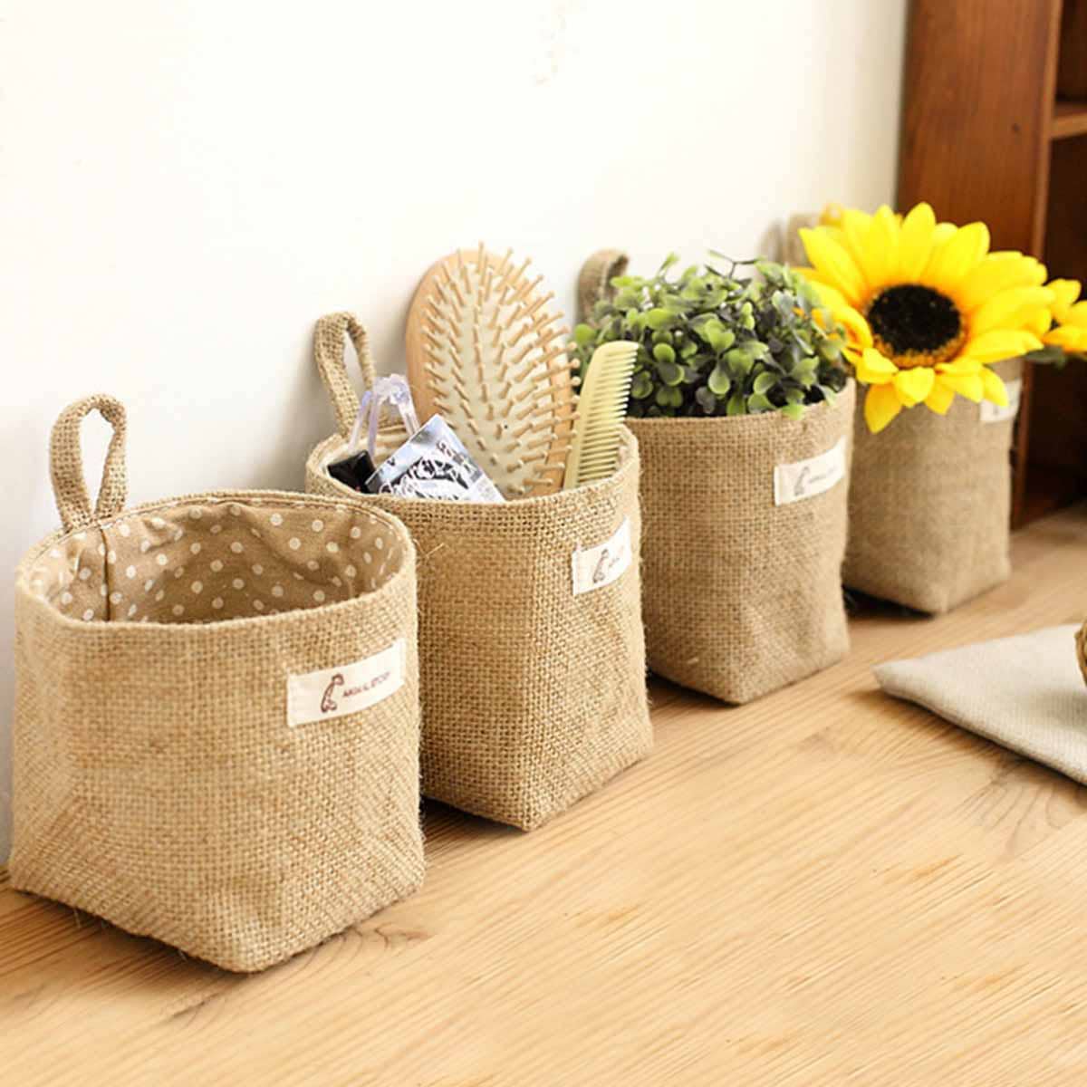 

1pc Random Hanging Linen Storage Bag, Multicolor