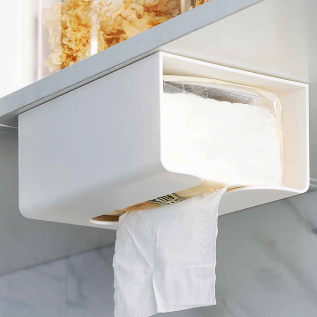 

1pc Wall Mounted Tissue Box, White