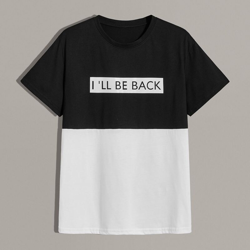 

Guys Two Tone Letter Graphic Tee, Black and white
