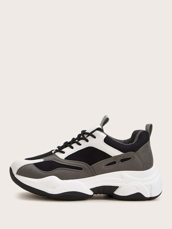 

Lace-up Front Wide Fit Chunky Sneakers, Multicolor