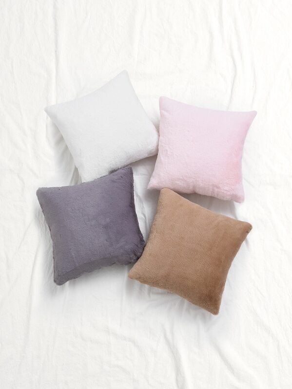

Solid Plush Cushion Cover Without Filler, Multicolor
